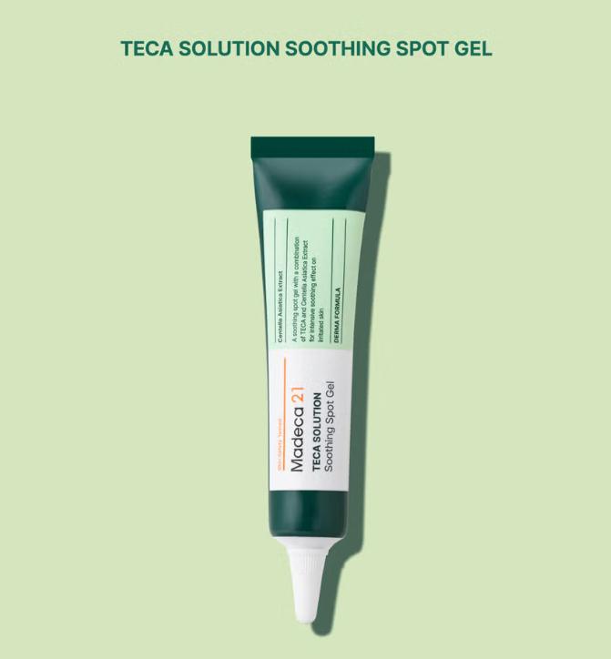 Madeca21 Teca Solution Успокаивающий точечный гель 15 мл – Успокаивающий и восстанавливающий гель для чувствительной кожи