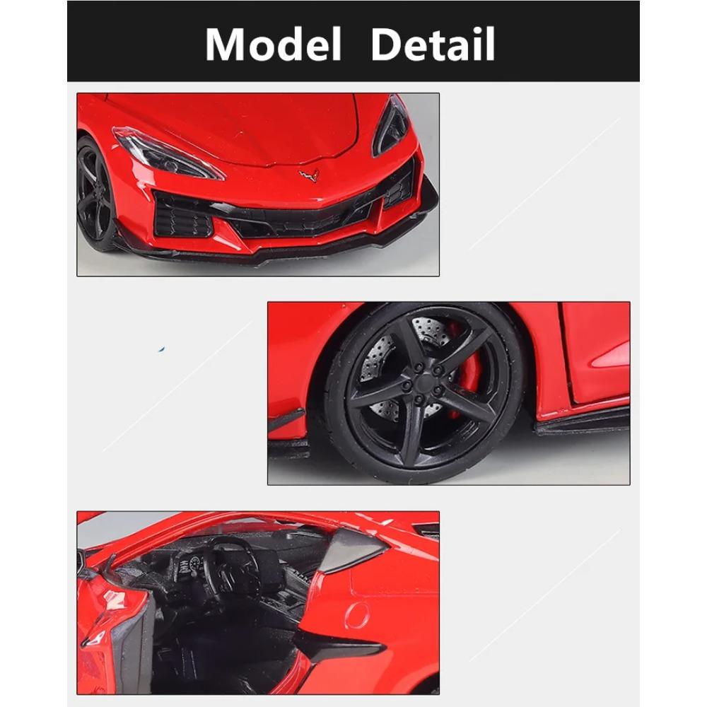 Welly 1/24 Chevrolet Corvette Z06 2023 Сплав Спортивный Автомобиль Модель Литьевой Металл Трековая Гоночная Машина Транспортные Средства Модель Симуляция Подарок для Детей