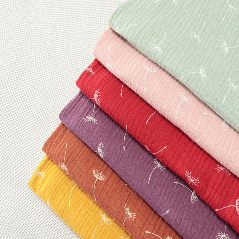 High Quality Cotton Crepe Fabric Double Seersucker Gauze Fabric DIY Sewing Patchwork Blanket Pillowcaes Clothes Pajamas for Baby