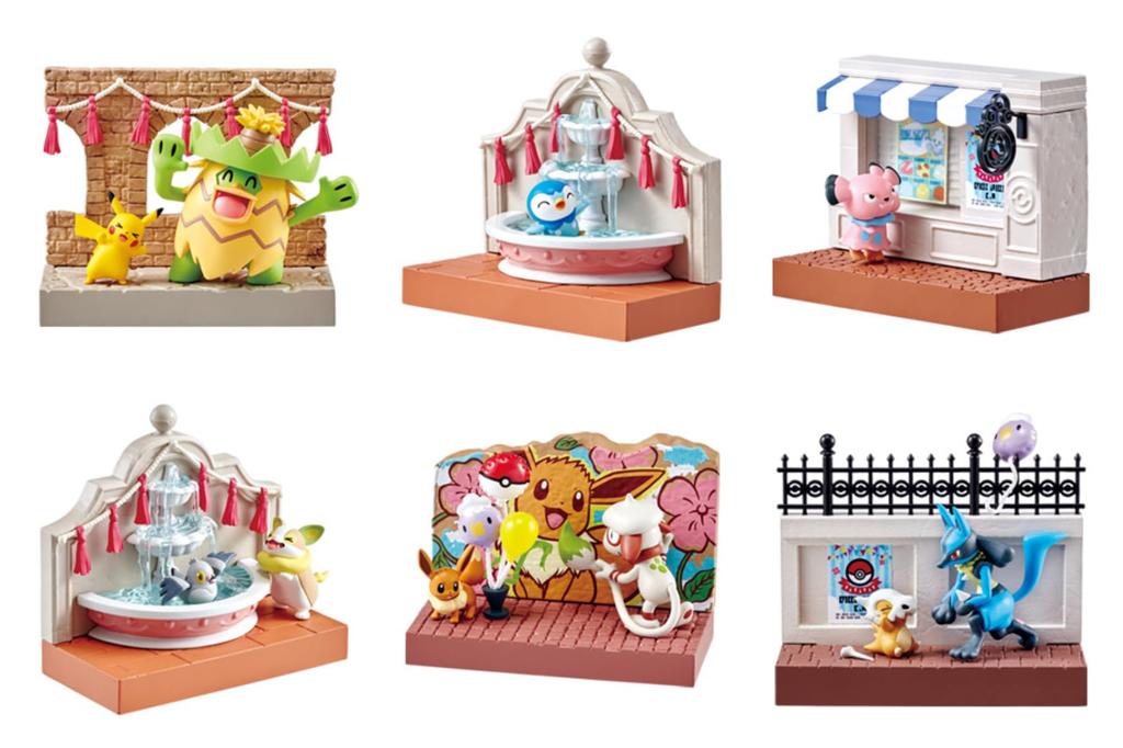 Pokemon Town 2 Festival Street Corner Box Product 6 Types 6 Pieces Candy Toys Gum Re-Ment &