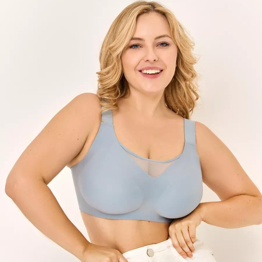 Бесшовный бюстгальтер большого размера для маленькой груди с эффектом пуш-ап для уменьшения боковых складок без косточек и с гелевой клейкой основой