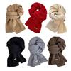 Women Scarf Solid Color Thickened Windproof Warm Versatile Scarf Daily Winter Outdoor Cycling Long Scarf