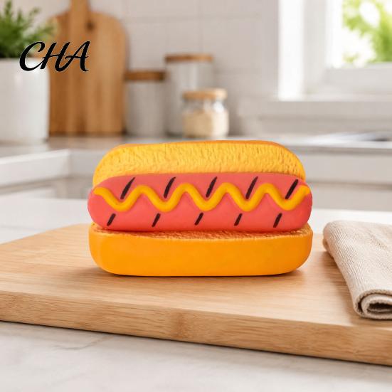 Hot Dog Bread Pinch Toy Squeeze Toy, Realistic Food Stress Relief Adults Sensory Fidget Slow Rebound for Home Office Classroom Reducing Gadgets