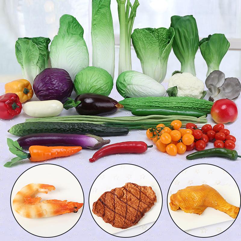 Имитация овощей из зеленого ПВХ-материала, поддельные модели овощей, детские ролевые игры, кухонные игрушки, искусственные продукты, украшение для дома
