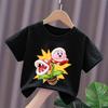 Kirbys Shirt Summer O-neck Round T-shirt Baby Cotton Short-Sleeve Tops Girl Solid Color Kid Printed Anime White Tshirt Cute Tees