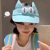 Быстросохнущая ткань Большие глаза Кошка Козырек Кепка Защита от солнца Ушки кошки Солнцезащитная шляпа Китти Ажурная шляпа Девочки