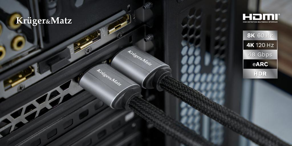HDMI cable - HDMI 2.1 0.9M Uhd 8K 60Hz Krugermatz