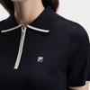 Fila Белый Модный Простой Классический Ретро Повседневный Универсальный Удобный Свитер с Полумолнией с Коротким Рукавом Женские топы Легендарно-Синий F11W613406FNV