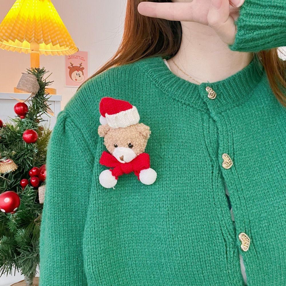 Ins Style Plush Zinc Zinc Alloy Toy Doll Women Brooch Fashion Jewelry Christmas Brooch Clothing Accessory