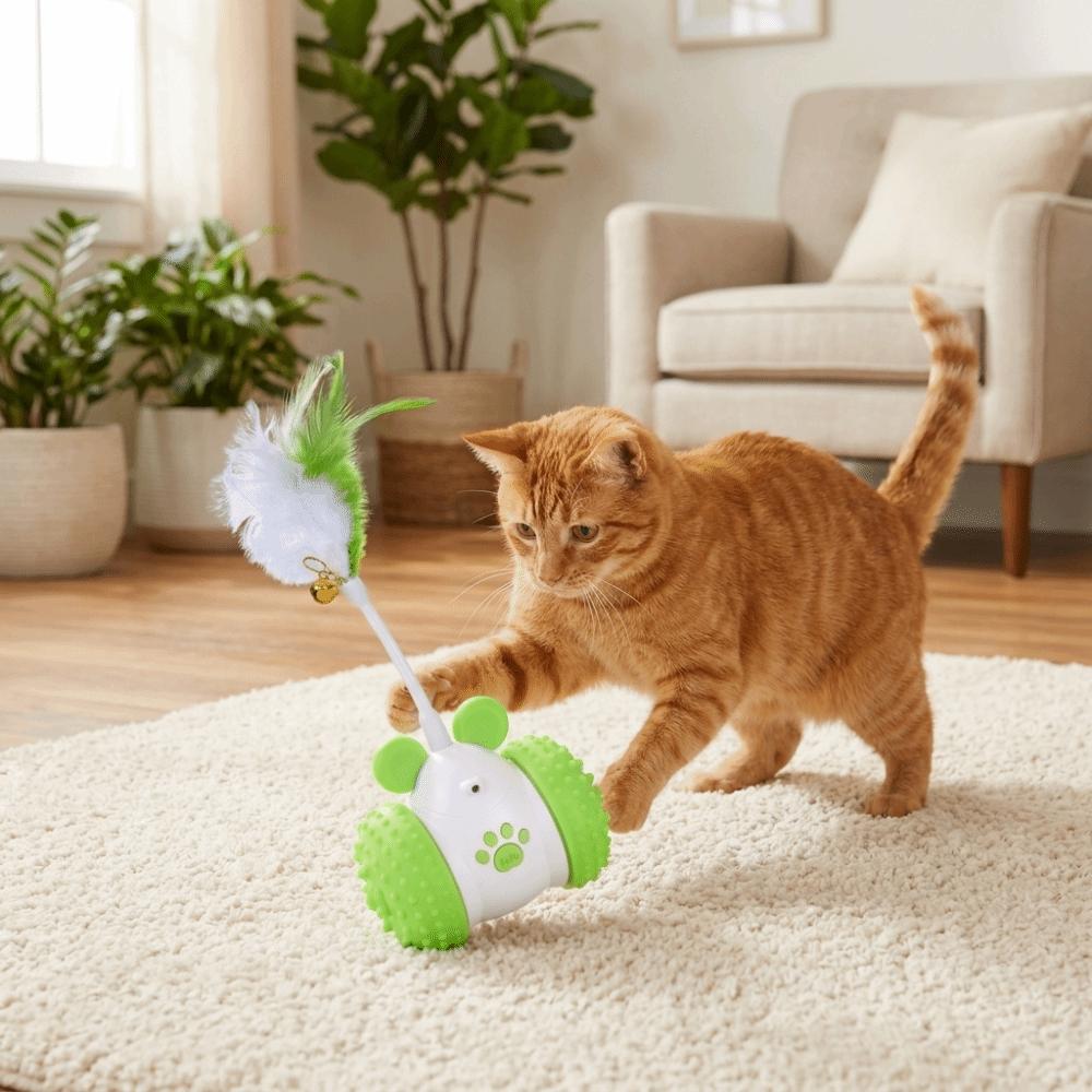 2 Play Mode Automatic Mouse Car Cat Toy Infrared Laser Cat Teasing Toy Interactive Game