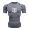 Men's Compression Fitness T-Shirt, Spiky Death Metal Pattern