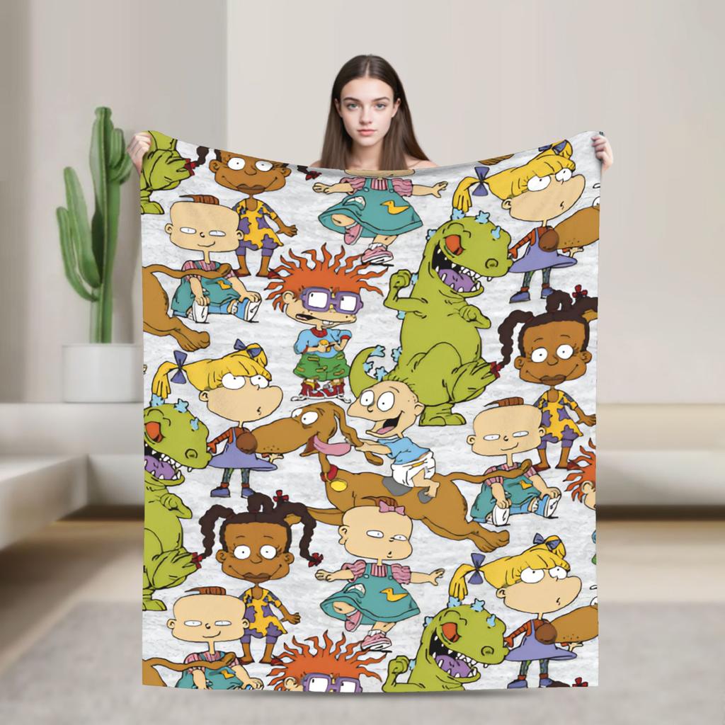 Rugrats Animated Character Blanket Quality Super Warm Bedding Throws Autumn Camping Couch Bed Fluffy Bedspread