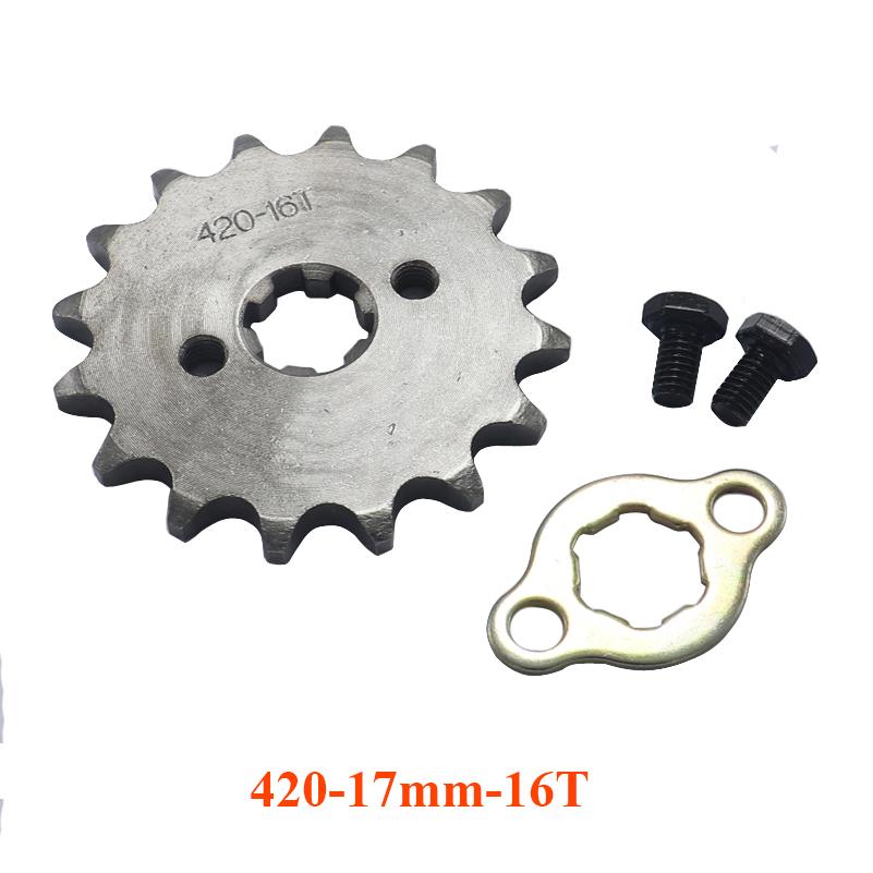 420 10T 11T 12T 13T 14T 15T 16T 17T 18T 19T Tooth 17mm Front Engine Sprocket for 50-125cc Motorcycle Pit Dirt Bike ATV Go Kart