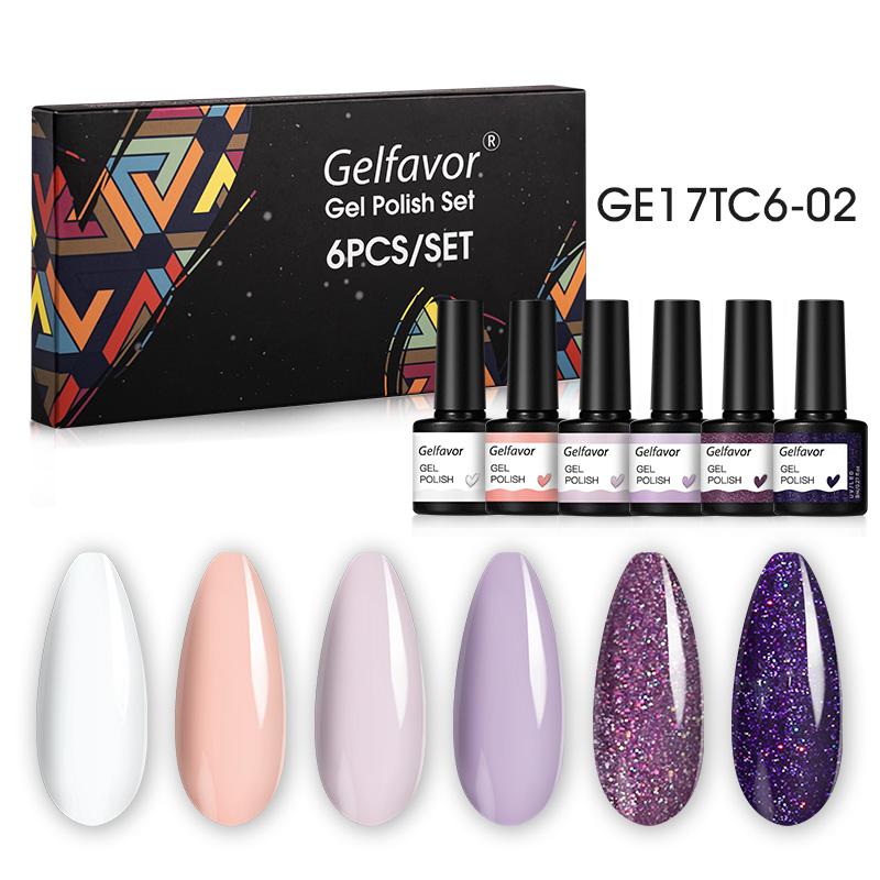 Gelfavor 6/10 шт., 8 мл, набор гель-лаков для ногтей, замачиваемый УФ-гель-лак, яркий для дизайна ногтей, светодиодная/УФ-лампа