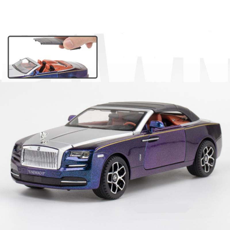 Новый 1:24 Rolls Royces Dawn Alloy Luxy Car Model Diecasts Metal Toy Vehicles Car Model Simulation Sound and Light Детские игрушки Подарок