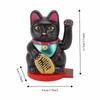 Plastic Rotatable Base Fortune Cat White & Gold & Black Car Dashboard Cat Ornament  Home Decoration
