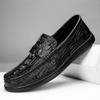Мужские мокасины с крокодиловым узором, мужская модная обувь, новая весенняя удобная мужская обувь на плоской подошве, удобные мокасины, классическая мужская повседневная обувь из кожи