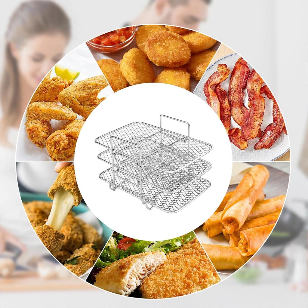 304 Решетка для аэрофритюрницы для Ninja Air Fryer Многоуровневая Двойная корзина Аксессуары для аэрофритюрницы Решетка для гриля из нержавеющей стали Приготовление