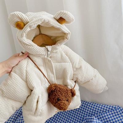 Одежда из плотного хлопка с капюшоном из мультфильмов для девочек. Осенняя и зимняя одежда из хлопка для девочек. Женское толстое пальто Treasure. Теплая детская одежда.