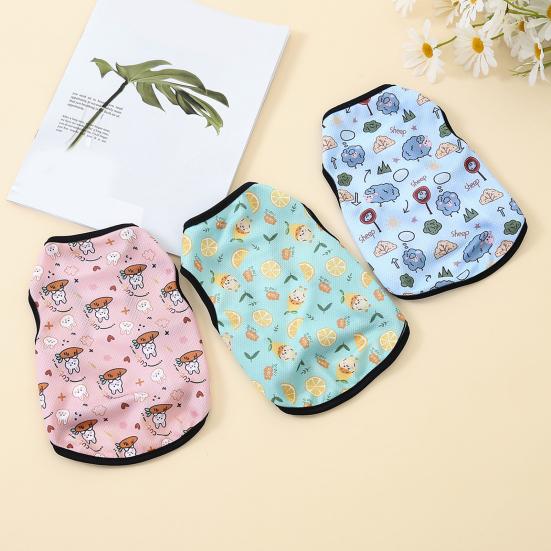 Жилет для домашних животных с круглым вырезом без рукавов, свободные удобные мягкие летние рубашки с принтом для домашних животных, овцы, кошки, собаки