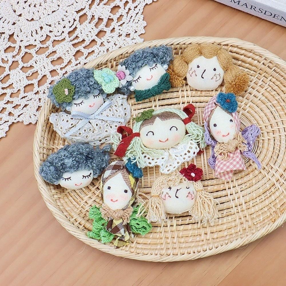 Knitted Flower Fabric Knitted Flower Pastel Colors Cartoon Doll Pin Gift Giving