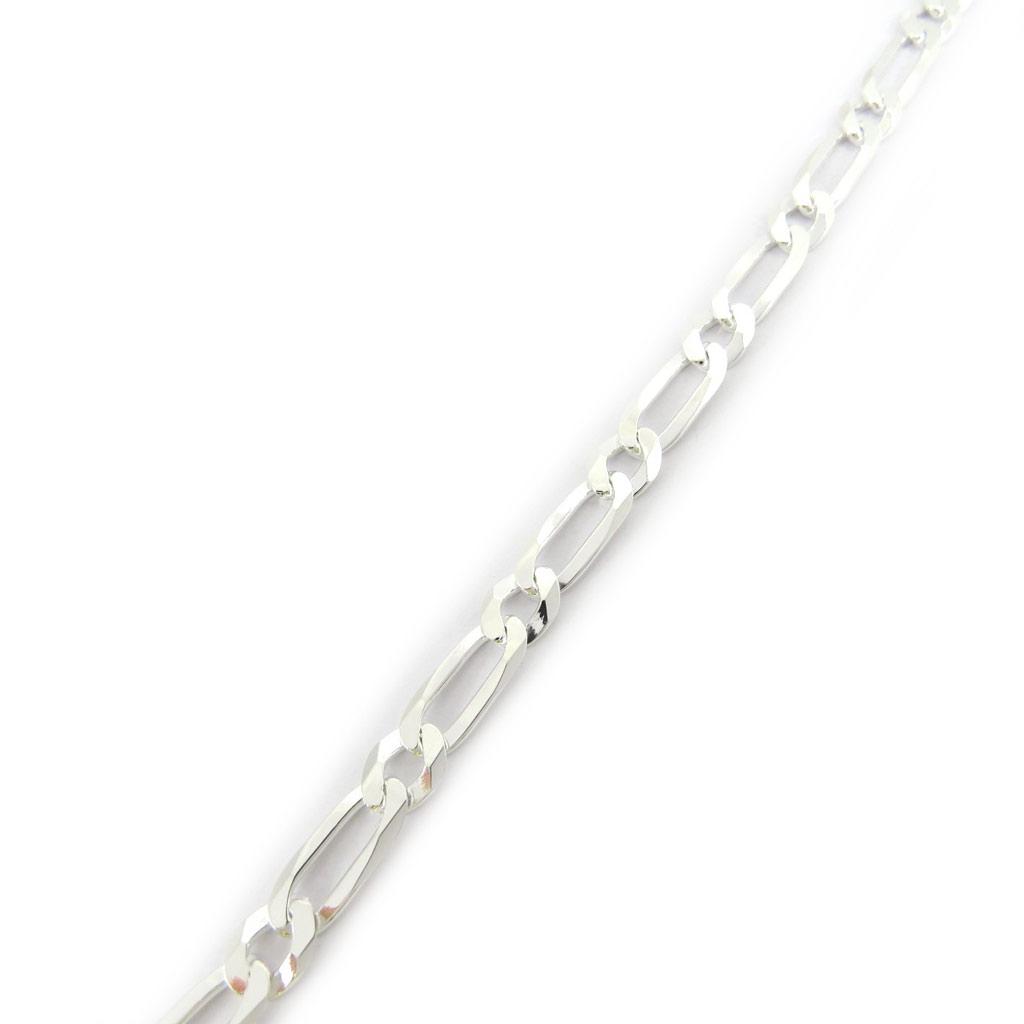 Les Trésors De Lily [L5663] - Silver Bracelet 'Figaro' - 21 Cm 7 Mm
