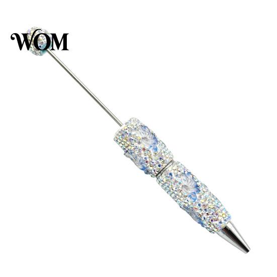 Diamond Beaded Pen DIY Glow-in-the-Dark Pen, Rhinestone Ballpoint Pens with Cartoon Charms, Cute Glitter Writing Character Design Tools for