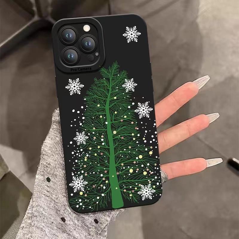 Рождественский Мультяшный Новогодний подарок Чехол для телефона iPhone 15 14 13 12 11 Pro Max Mini X Xs XR 7 8 Plus SE Мягкий силиконовый Чехол