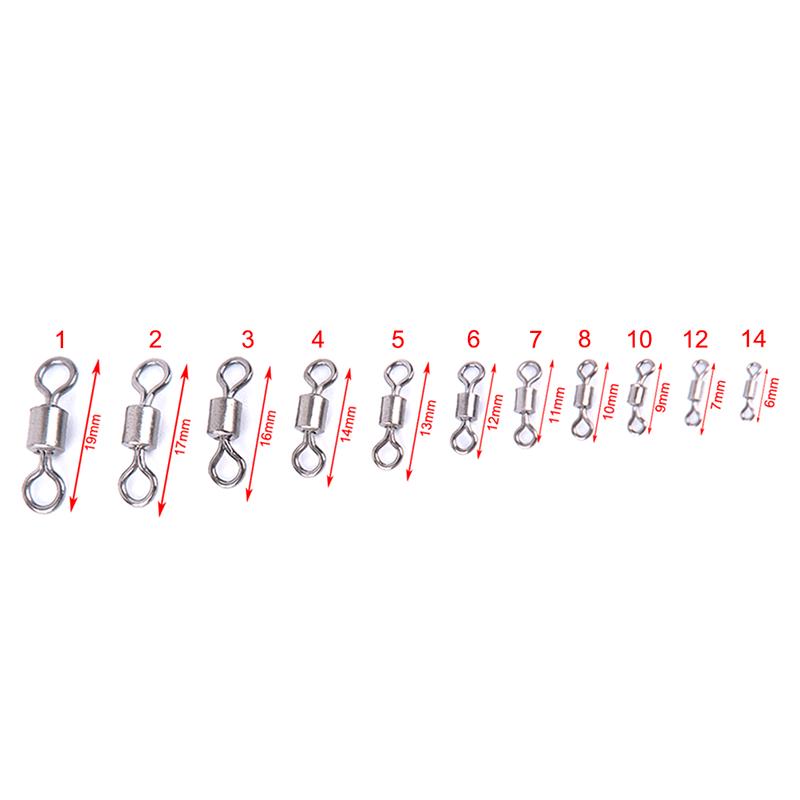 50 шт., подшипник для рыболовной бочки, вертлюг с твердым кольцом, разъем для приманок, размер 11