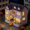 CUTEROOM Деревянный кукольный домик Набор Сделай сам Миниатюрный дом Легко собрать для детей Набор ручной работы со светодиодной подсветкой (D032)