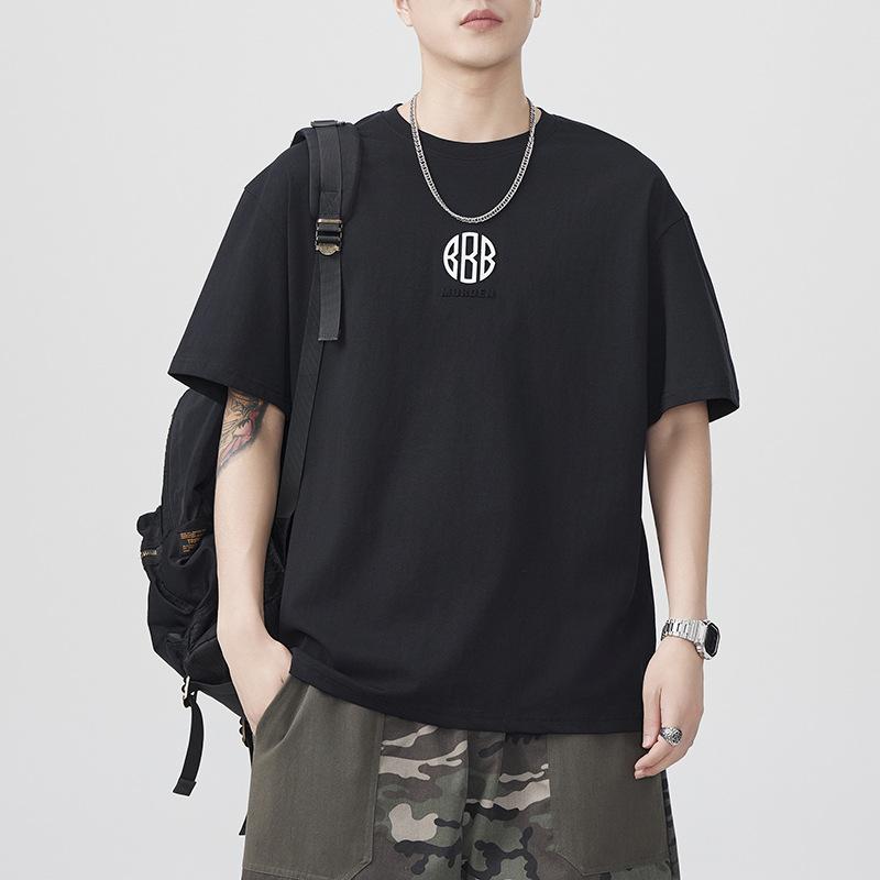 Новая летняя футболка с вогнутым и вогнутым принтом, с коротким рукавом, мужская, свободная, в японском повседневном стиле