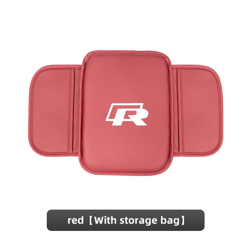 PIG1 Volkswagen Car Logo Armrest Box Cushion Pad Auto Armrest Mat Leather For VW GTI Polo Golf MK6 Passat B6 Tiguan Arteon Jetta ID.3