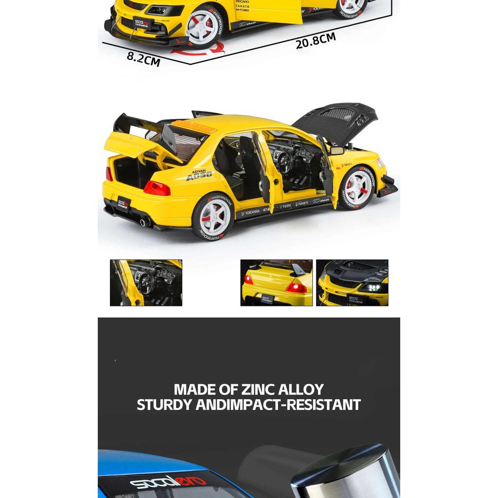 1/24 Mitsubishi Lancer Evolution IX EVO Модифицированный Автомобиль Сплав Модель Автомобиля Звук и Свет Детская Игрушка Коллекционные Предметы Подарок на День Рождения