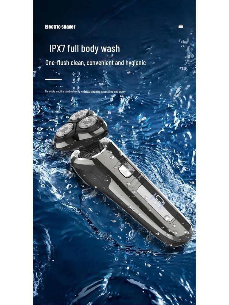 Многофункциональная электробритва: Интеллектуальный ЖК-дисплей, мужская бритва 3 в 1, триммер для носа, моющаяся конструкция