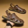 Men's Cross-Strap Breathable Closed-Toe Summer Sandals for Outdoor and Beach