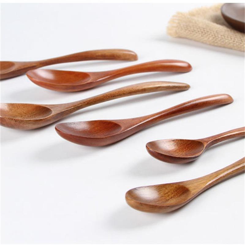2 шт. деревянная посуда с надписями, оптовая продажа, маленькая деревянная ложка, японская ложка для меда, ложка для перемешивания кофе, ложка из цельного дерева