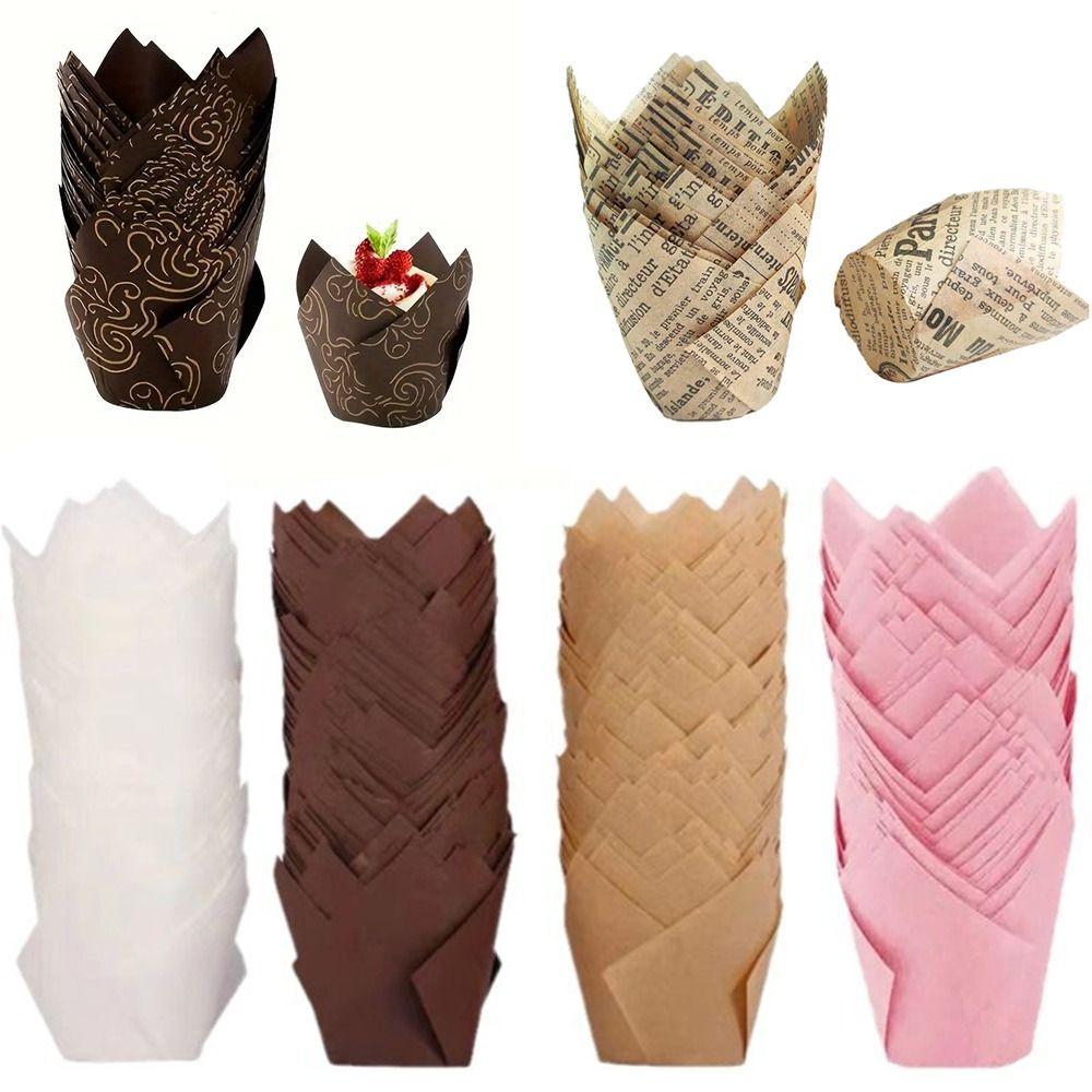 Bakeware Tulip Baking Cup Pastry Tools Cupcake Liners New Greaseproof Paper Party Supplies
