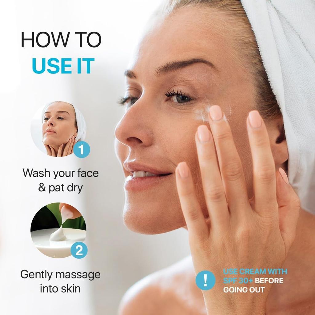 Collagen Face Cream Deep Hydration Moisturizing Repair Brighten Tighten Anti-Wrinkle Sensitive Skin 50ml less