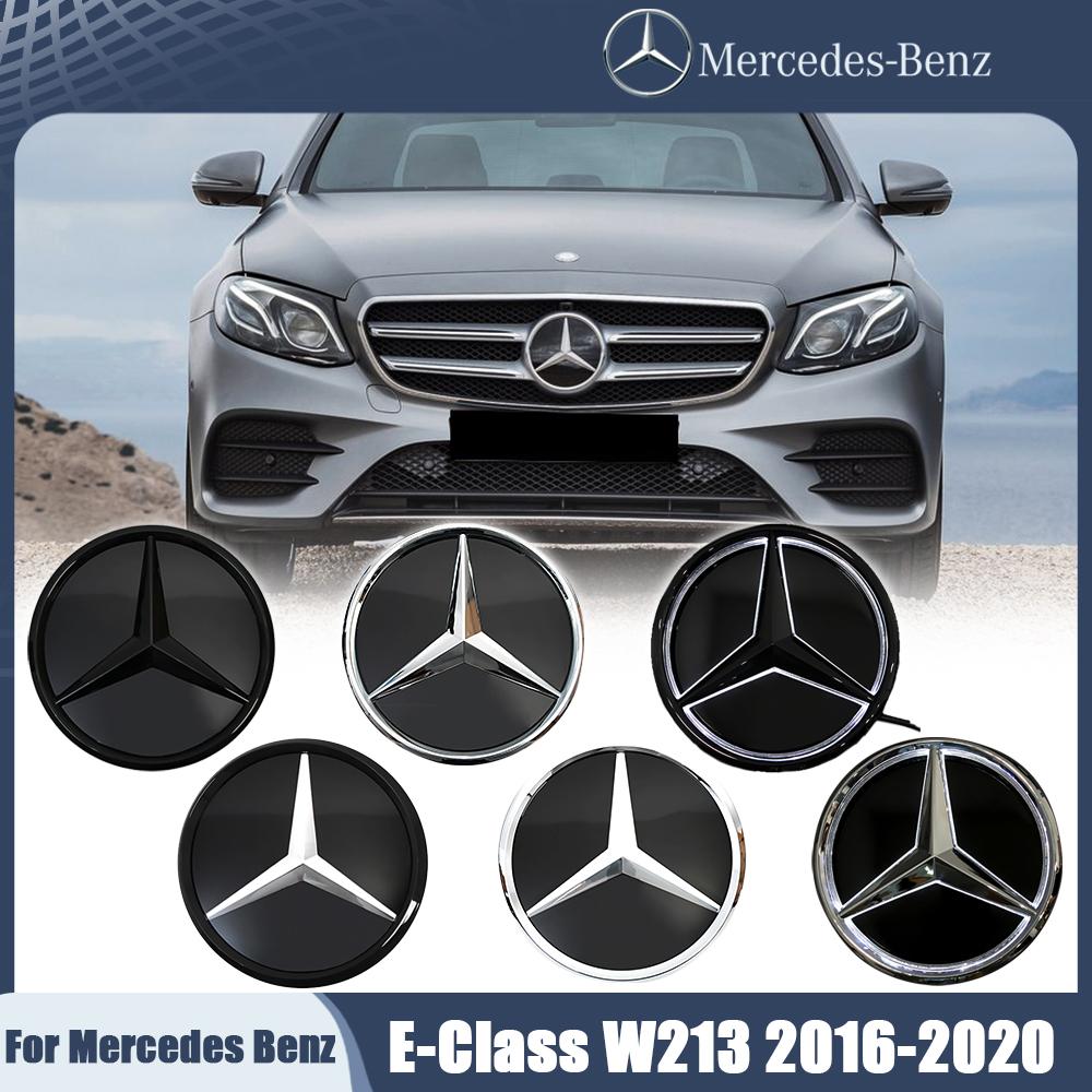 fshc5 The Front Grille Star Logo Badge Mirror Bottom 3D ABS logo For Mercedes Benz E-Class W213 2016-20 E43 AMG E300 3D Mirror Emblems