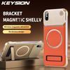 KEYSION Luxury Magnetic PU Leather Aromatherapy Phone Case for iPhone X XS Max Hard PC Kickstand Borderless Back Cover
