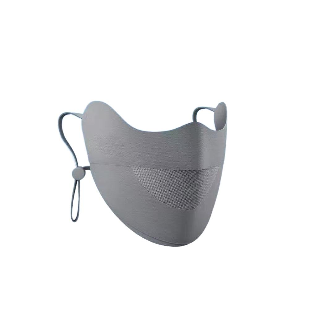 Sun Protection Ice Silk Sunscreen Mask Solid Color Thin Face Veil Cool Cycling Face Cover Outdoor