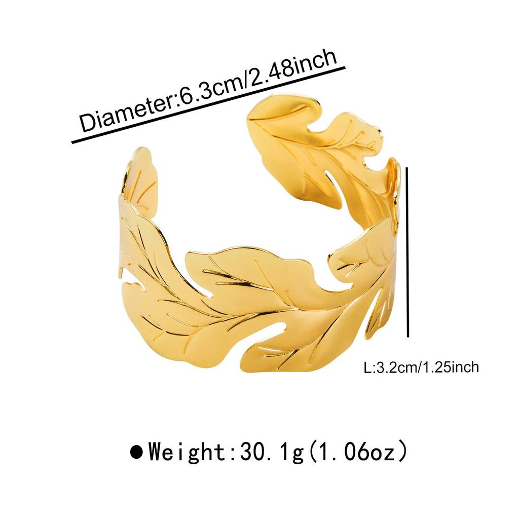 Fashion Personalized Leaf Open Bracelet For Women Ladies