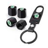 Car Tire Wheel Valve Caps Cover + Suede Car Key Chain Ring Keychain For Skoda Octavia A5 A4 Mk1 Fabia Superb Rapid Accessories  WL5