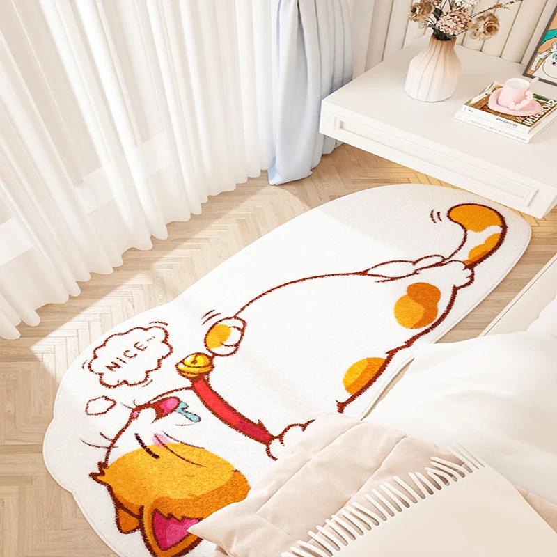 Спальня Домашний ковер Домашнее украшение Прикроватный коврик Гостиная Мультяшный кот Напольный коврик Милый коврик для гостиной Alfombras Para Sala