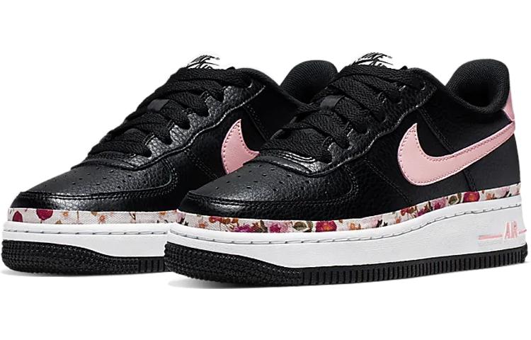 Nike Air Force 1 Low Винтажный Цветочный Черно-Розовый GS BQ2501-001
