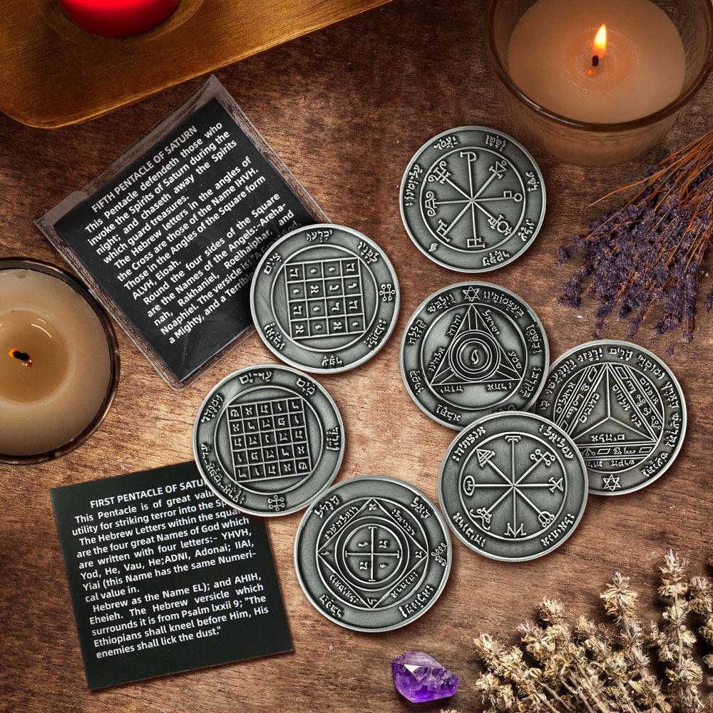 King Solomon Jupiter Amulet Coin - 14 Model Commemorative Alloy Collection for Ritual & Meditation