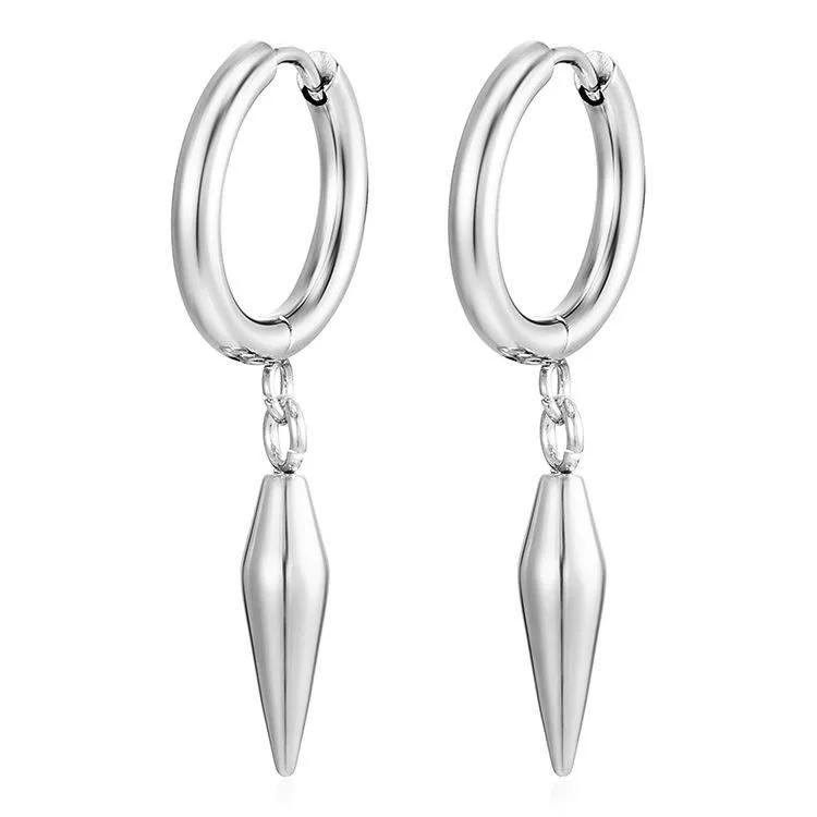 LT-MS-566 Fashion Trend Pendant Earrings for Women Trendy Electroplated 18K Gold Stainless Steel Hoop Earrings