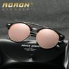 aoron Classic Design Round Frame Men Women Black Polarized Sunglasses Outdoor Anti Glare UV400 Protection Sun Glasses
