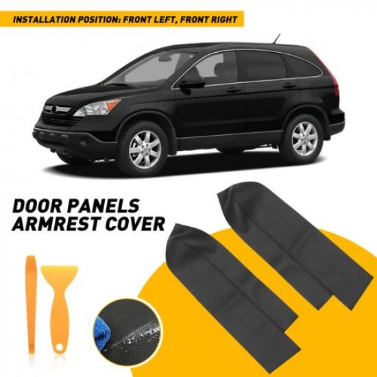 2 шт. Черная кожа Для Honda CR-V CRV 2007-2012 Накладки на подлокотники передних дверных панелей