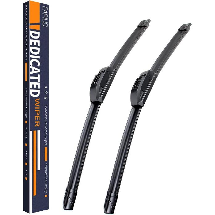 OEM Quality 22''+22'' FAPIUO Premium All-Season Automotive Replacement J-Hook Silent Wiper Blades (Set Of 2)